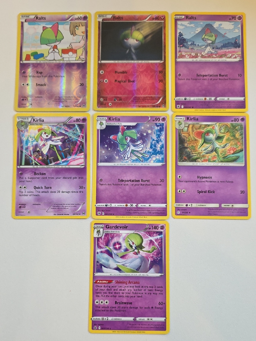 Pokemon Ralts, Kirlia, And Gardevoir Trading Card